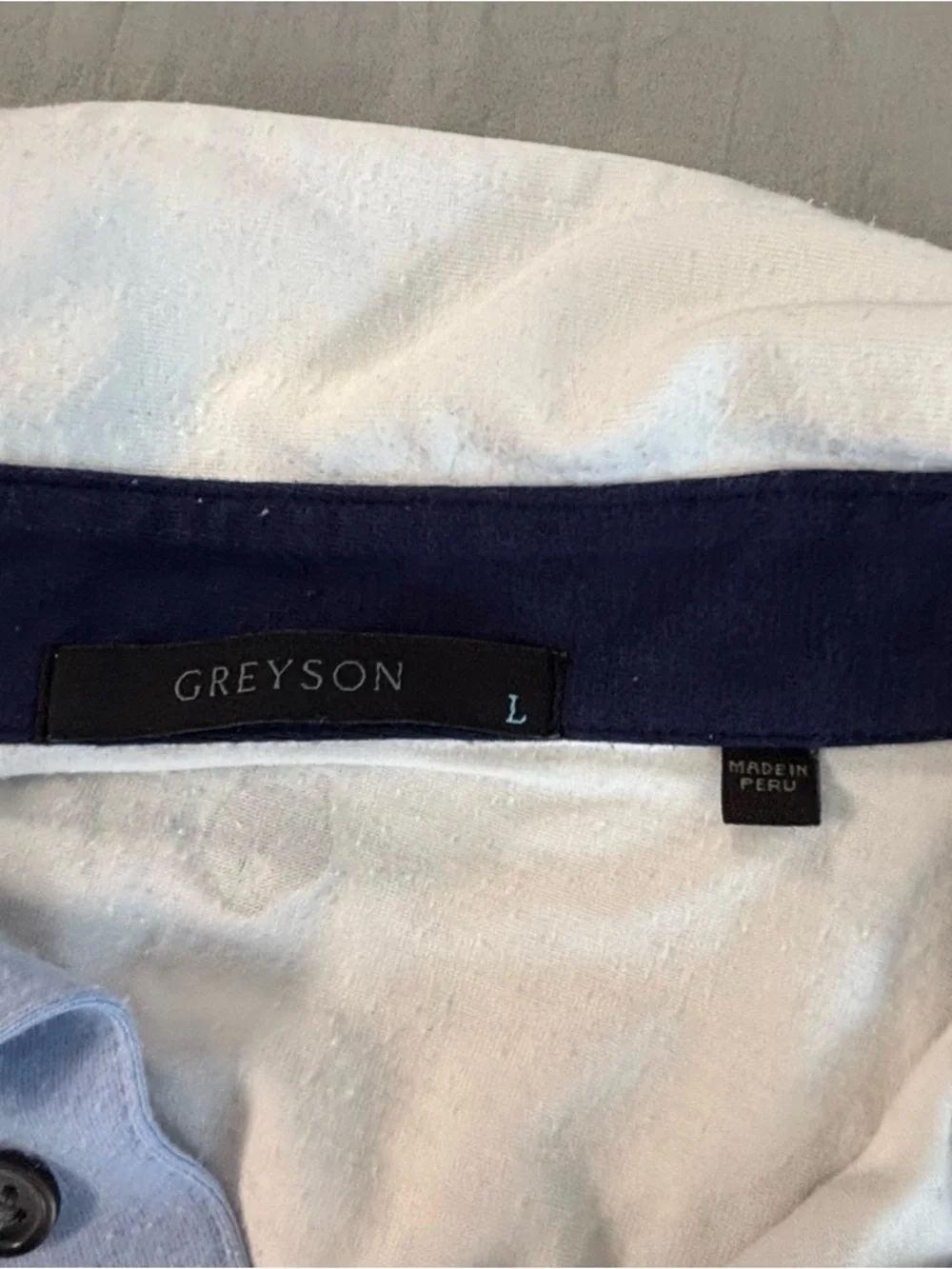 Greyson Long Sleeve Polo Shirt Men’s Large White Pima Cotton Blend - Picture 7 of 8